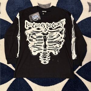 Hellstar No Guts No Glory Skeleton Black Longsleeve Shirt Men’s Size Large